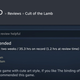 A Steam user reviews the game Cult of the Lamb.